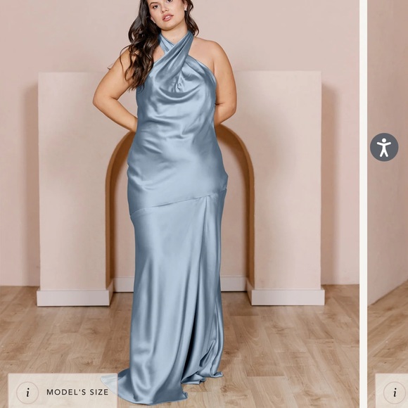 Revelry Athena Satin Dress - Picture 1 of 12